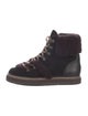See by Chloé Suede Colorblock Pattern Lace-Up Boots