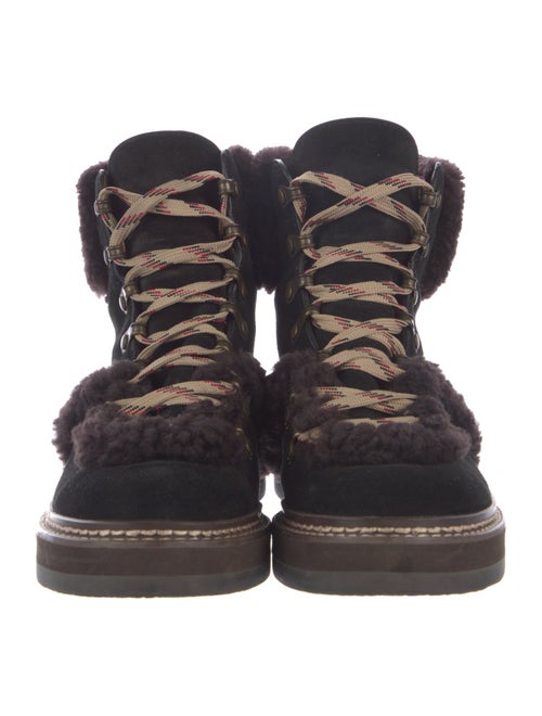 See by Chloé Suede Colorblock Pattern Lace-Up Boots