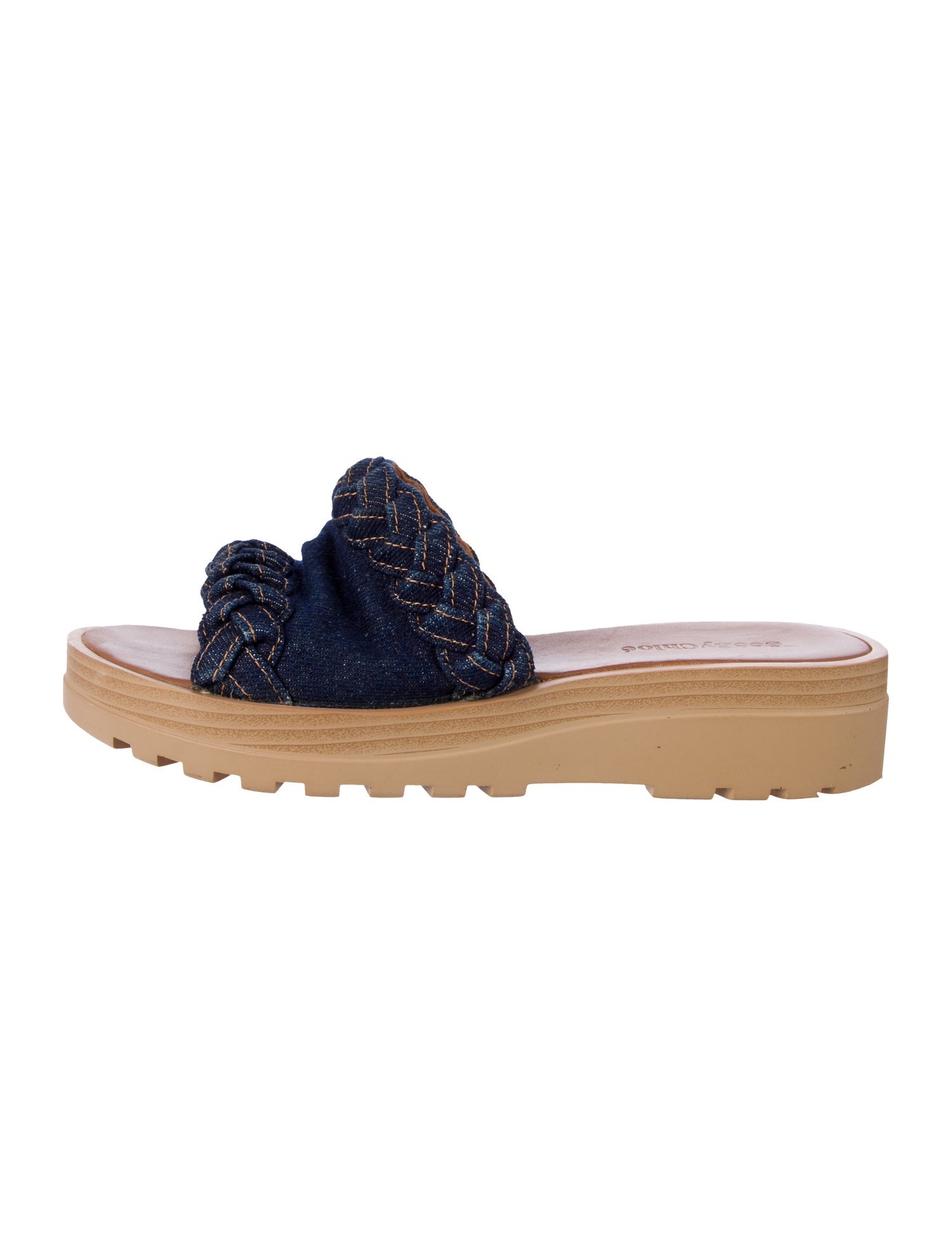 See by Chloé Denim Braided Accents Slides