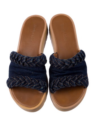 See by Chloé Denim Braided Accents Slides