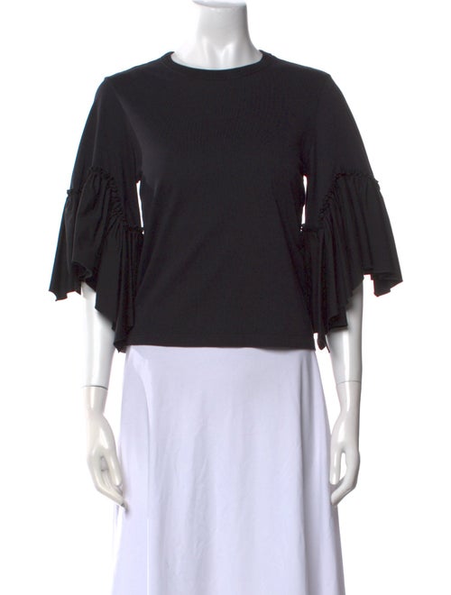 See by Chloé Crew Neck Three-Quarter Sleeve Crop Top