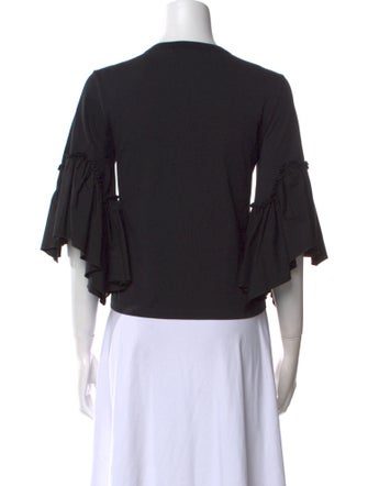 See by Chloé Crew Neck Three-Quarter Sleeve Crop Top