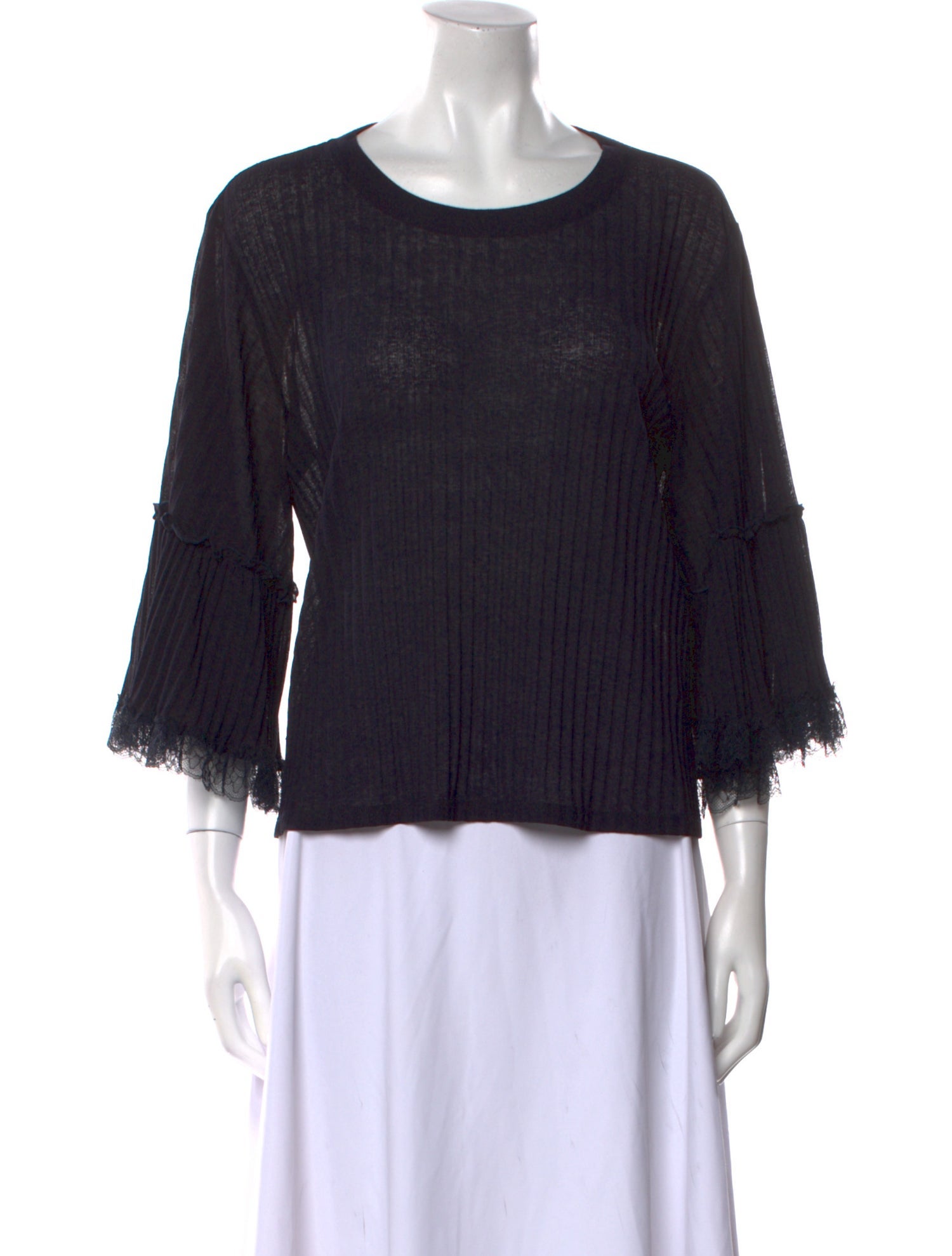 See by Chloé Scoop Neck Three-Quarter Sleeve Top