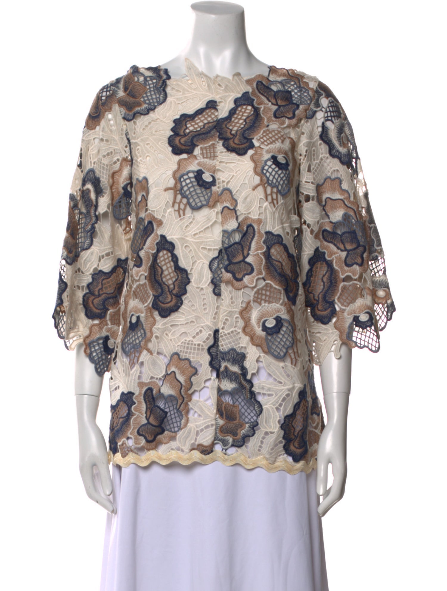 See by Chloé Printed Scoop Neck Blouse w/ Tags