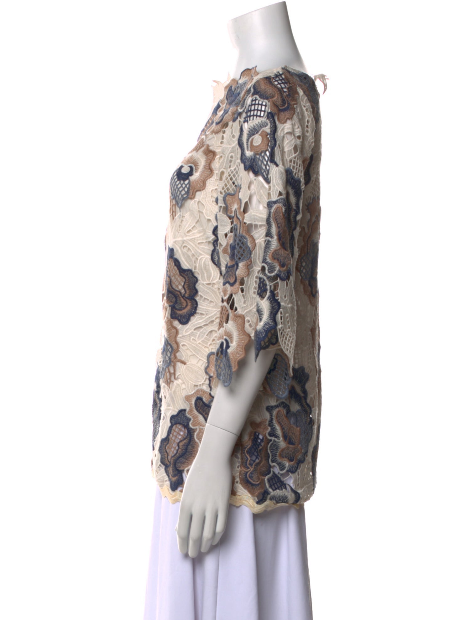 See by Chloé Printed Scoop Neck Blouse w/ Tags