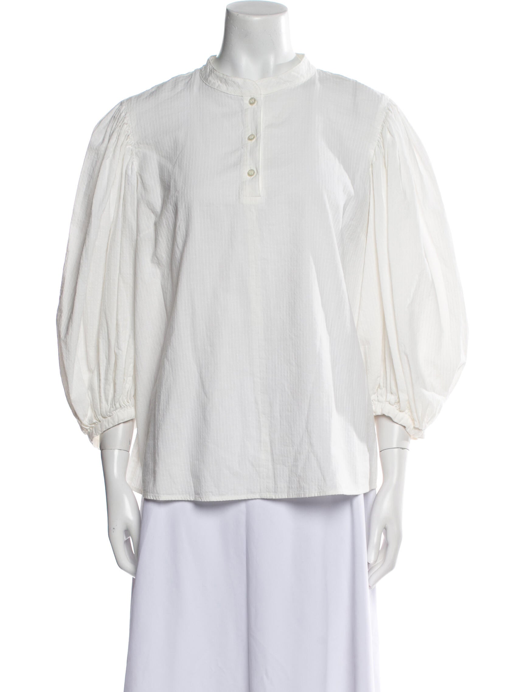 See by Chloé Mock Neck Three-Quarter Sleeve Blouse