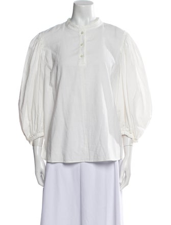 See by Chloé Mock Neck Three-Quarter Sleeve Blouse