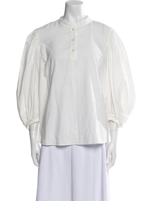 See by Chloé Mock Neck Three-Quarter Sleeve Blouse