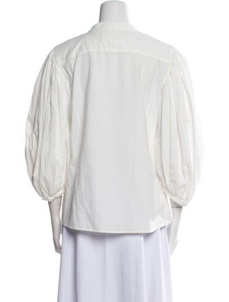 See by Chloé Mock Neck Three-Quarter Sleeve Blouse