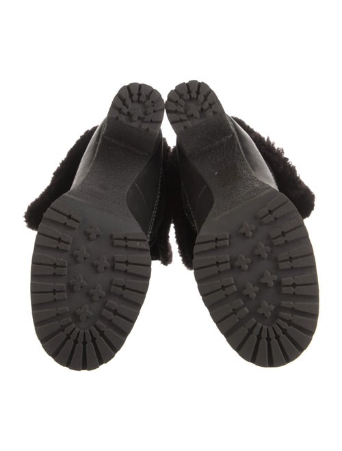 See by Chloé Suede Faux Fur Trim Lace-Up Boots