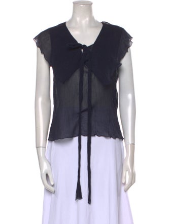 See by Chloé V-Neck Short Sleeve Blouse