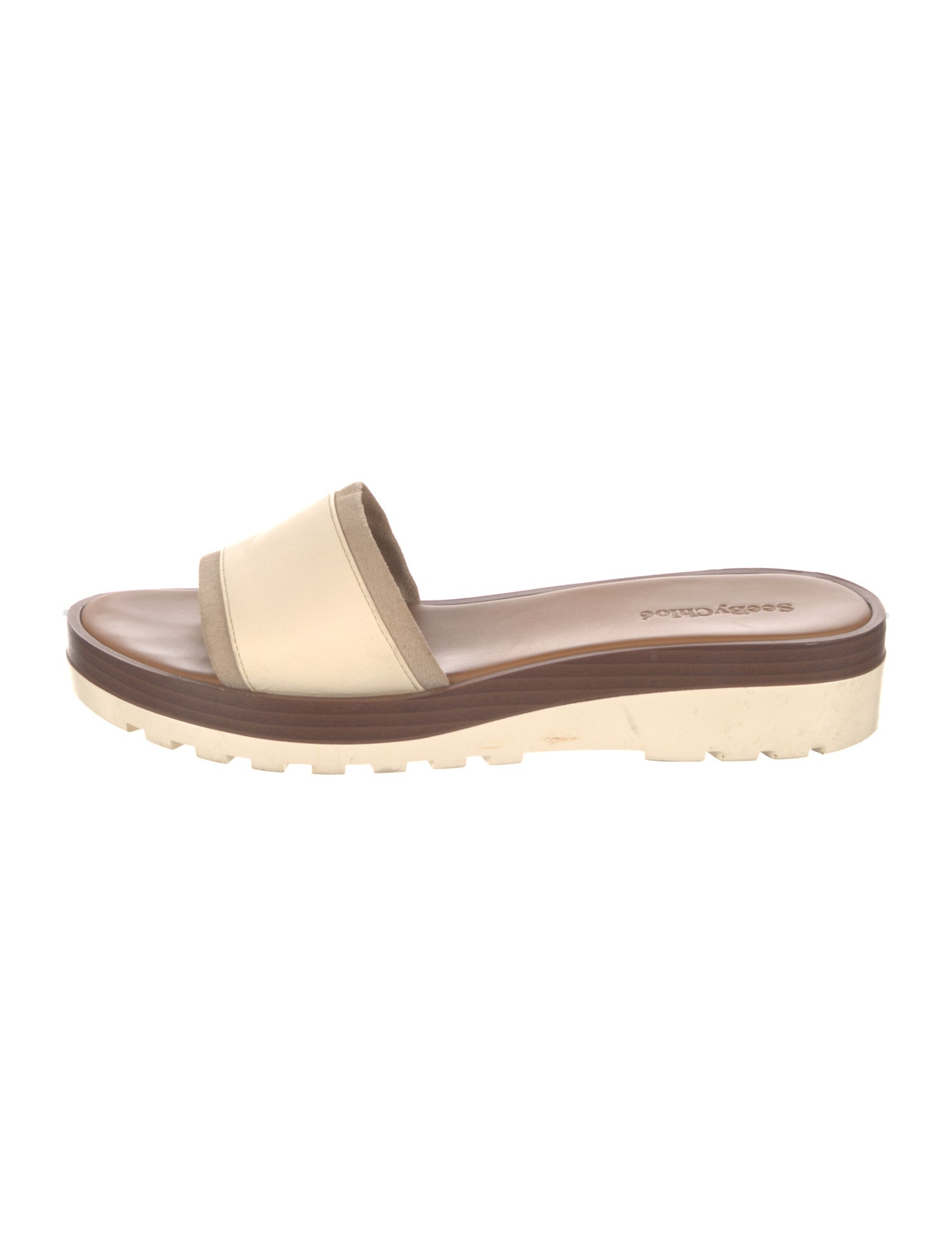 See by Chloé Leather Printed Slides