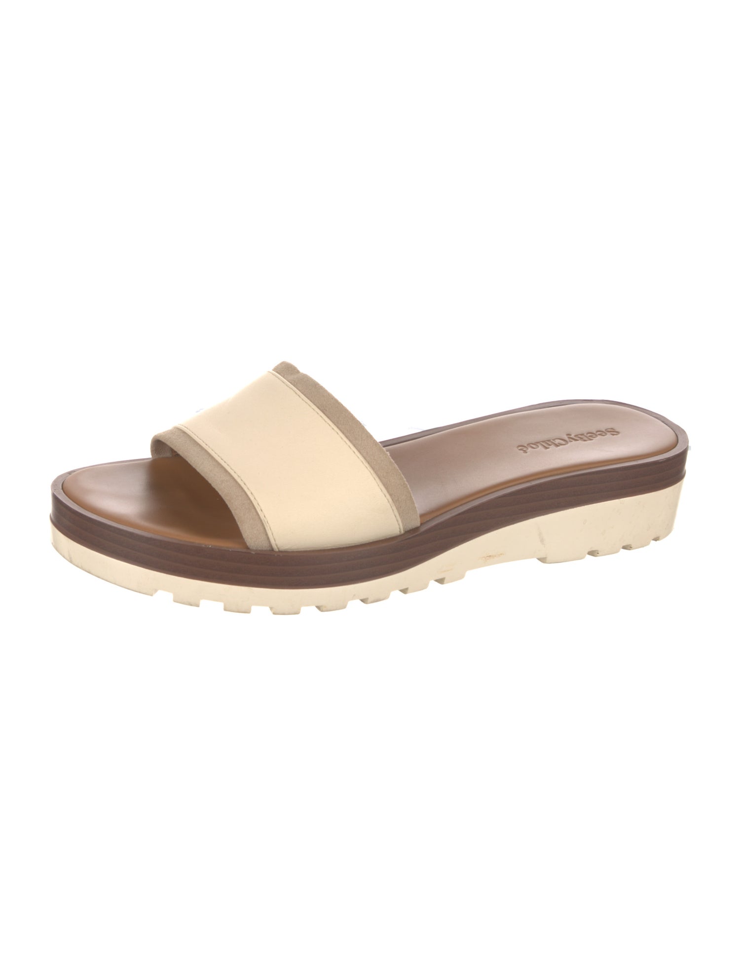 See by Chloé Leather Printed Slides