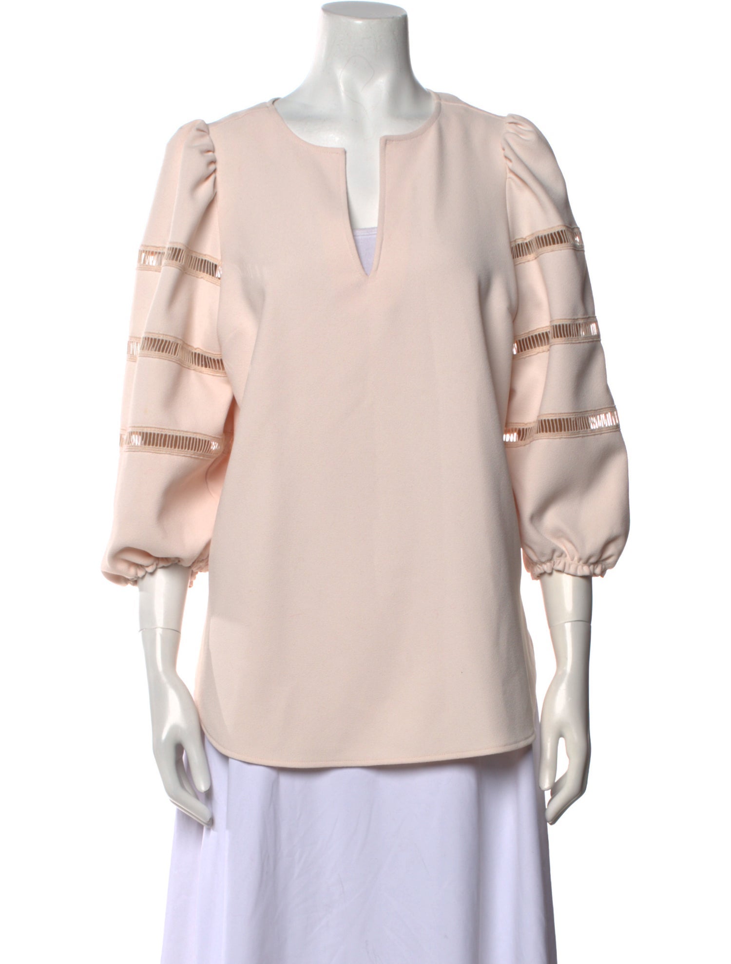 See by Chloé V-Neck Three-Quarter Sleeve Blouse