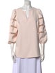 See by Chloé V-Neck Three-Quarter Sleeve Blouse