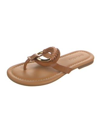 See by Chloé Leather Braided Accents Slides