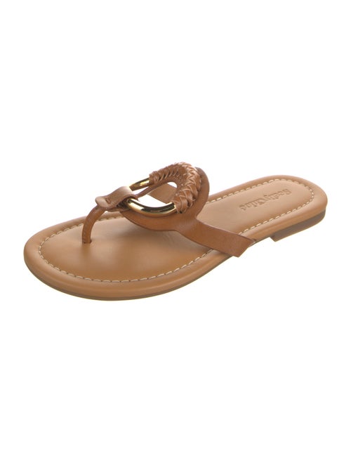 See by Chloé Leather Braided Accents Slides