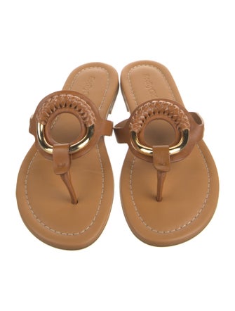See by Chloé Leather Braided Accents Slides