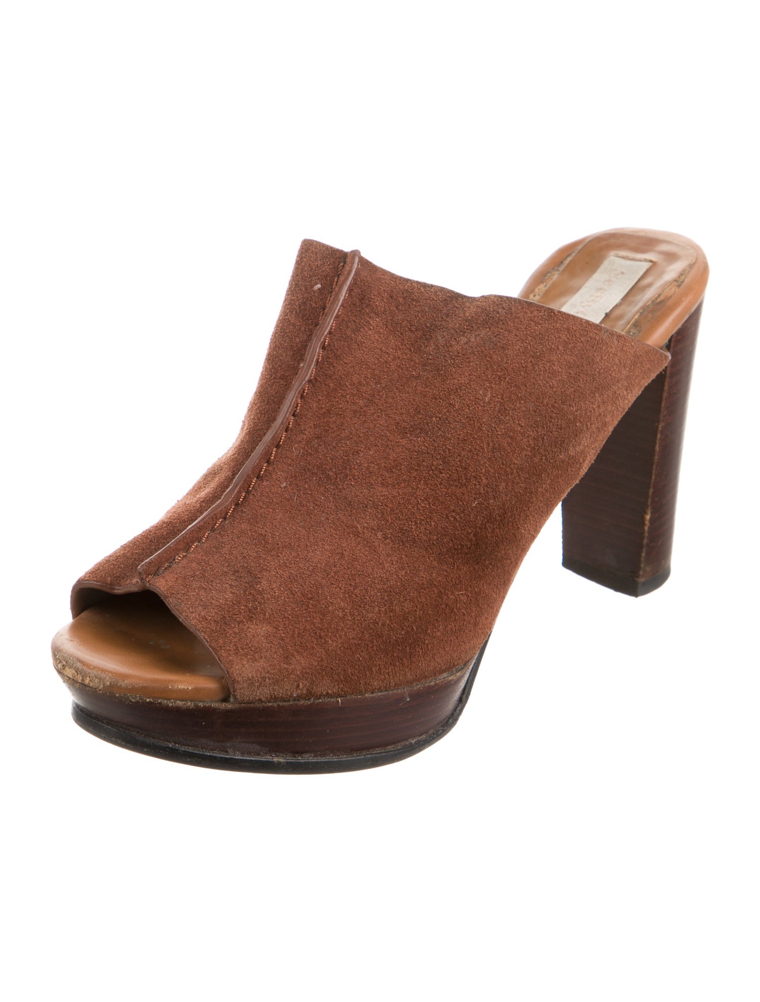 See by Chloé Suede Colorblock Pattern Mules