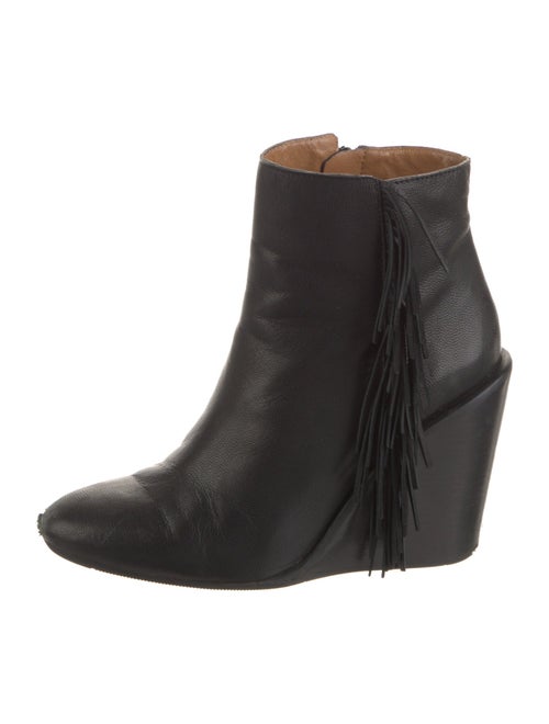 See by Chloé Leather Fringe Trim Accent Boots