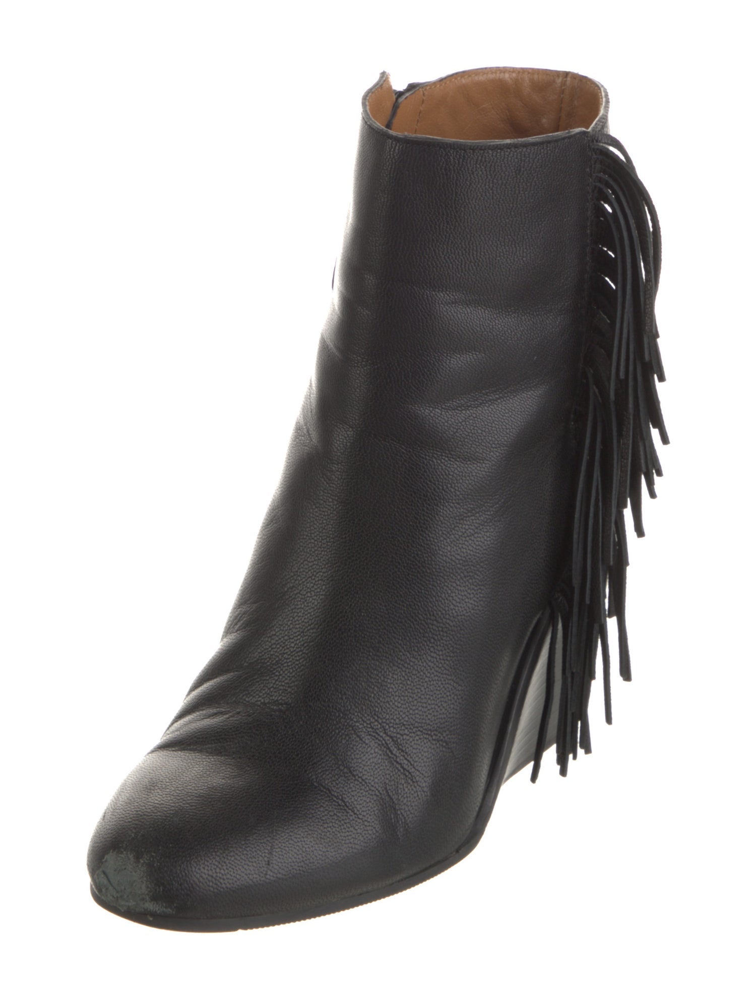 See by Chloé Leather Fringe Trim Accent Boots