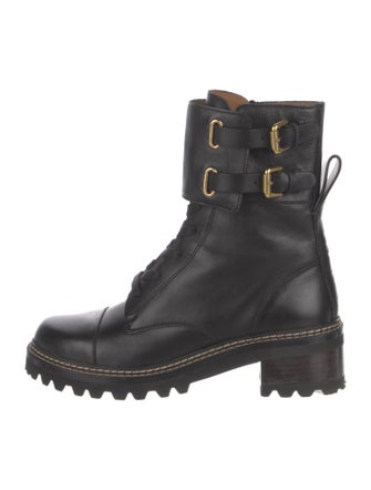 See by Chloé Leather Combat Boots