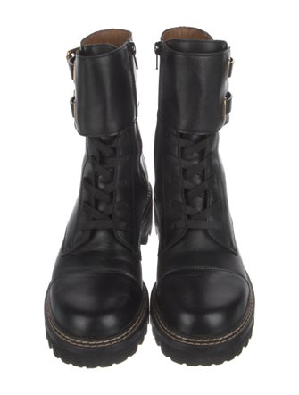 See by Chloé Leather Combat Boots