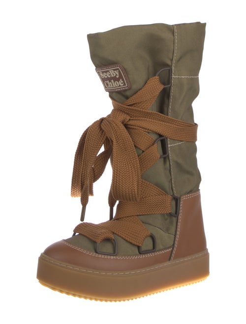 See by Chloé Colorblock Pattern Lace-Up Boots