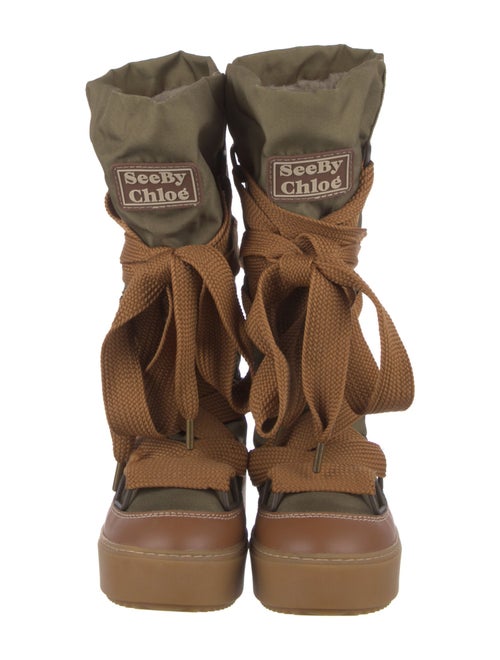 See by Chloé Colorblock Pattern Lace-Up Boots