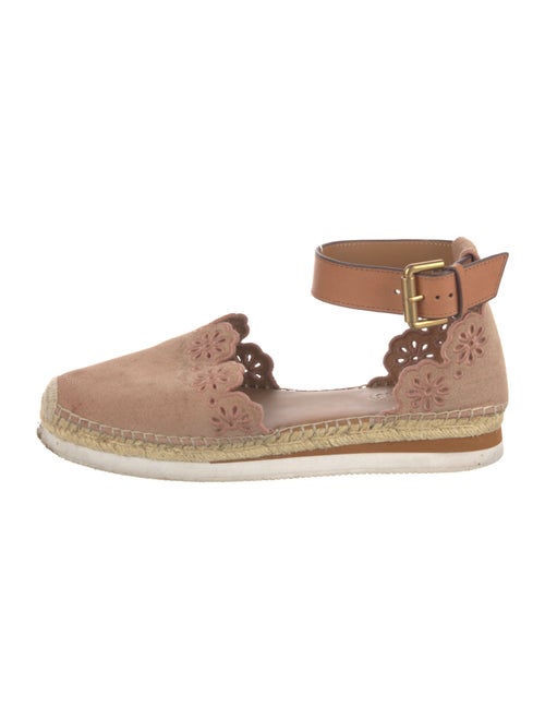 See by Chloé Suede Eyelet Trim D'Orsay Flats