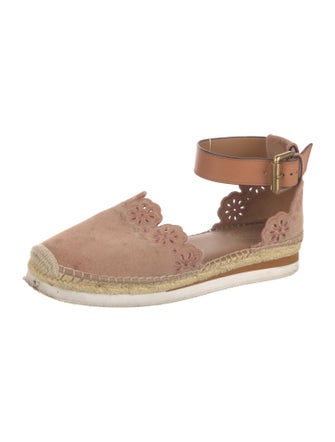 See by Chloé Suede Eyelet Trim D'Orsay Flats