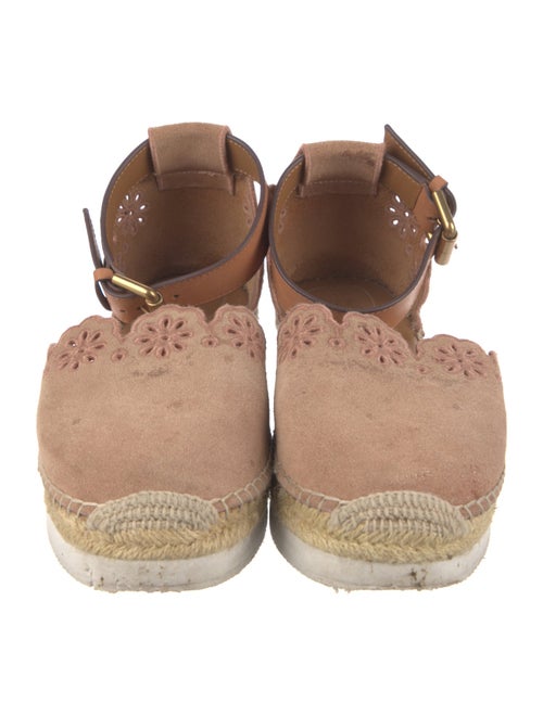 See by Chloé Suede Eyelet Trim D'Orsay Flats