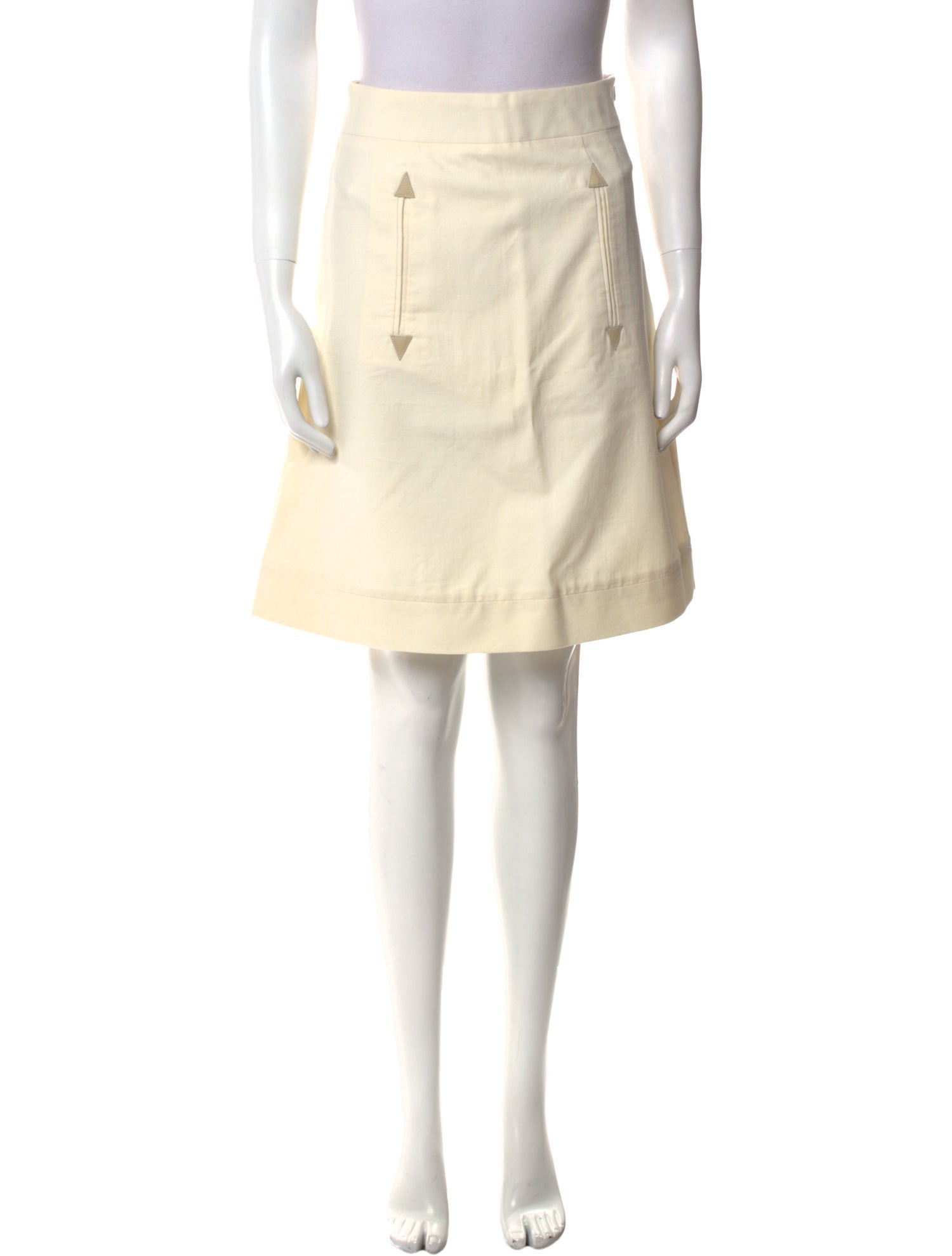 See by Chloé Leather Trim Embellishment Knee-Length Skirt