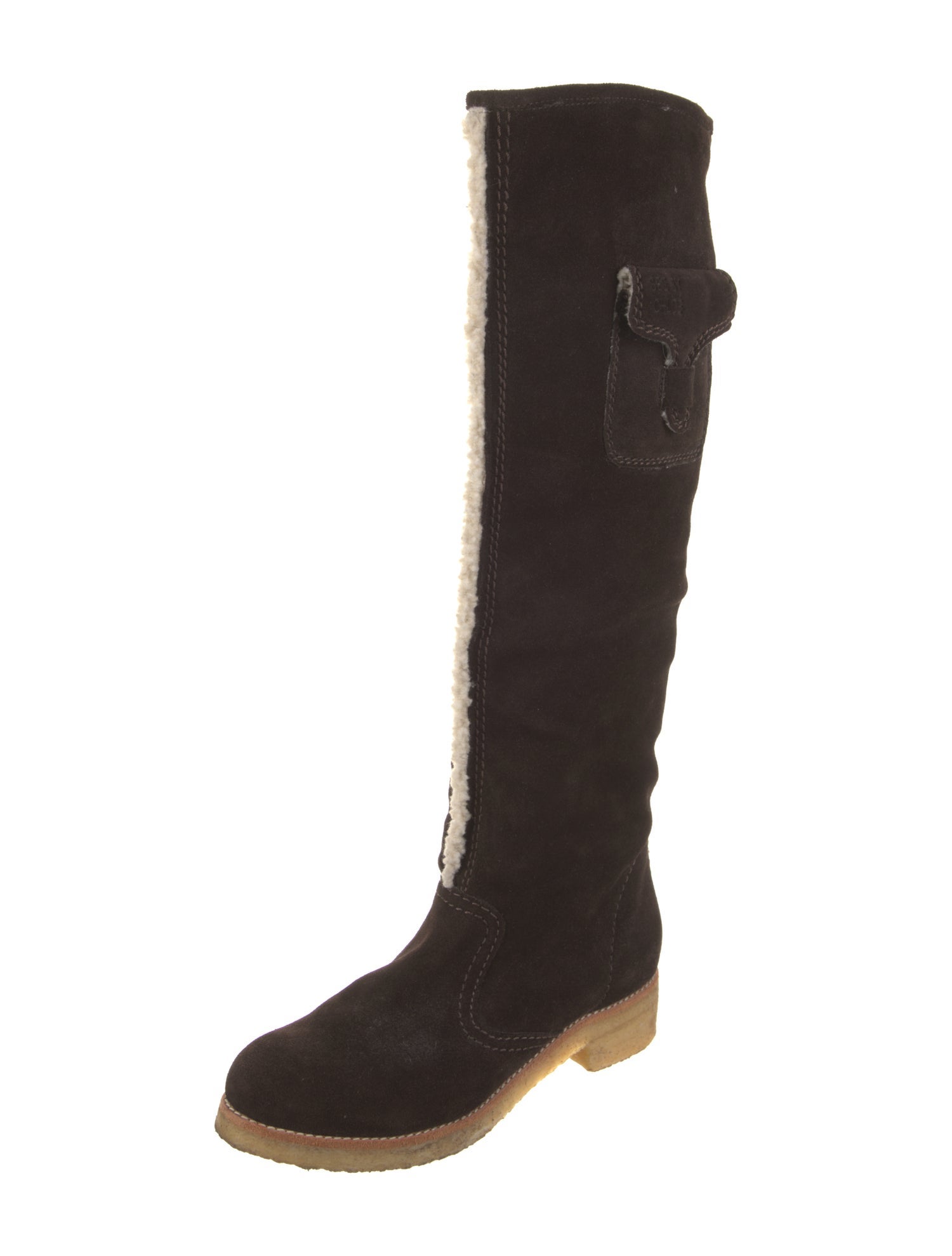 See by Chloé Suede Fur Trim Riding Boots