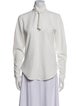 See by Chloé Mock Neck Long Sleeve Button-Up Top