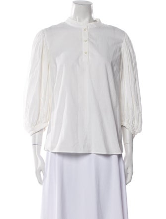 See by Chloé Mock Neck Three-Quarter Sleeve Blouse