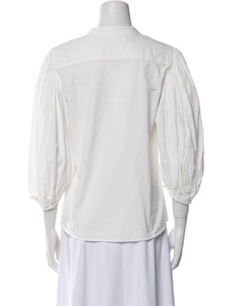 See by Chloé Mock Neck Three-Quarter Sleeve Blouse