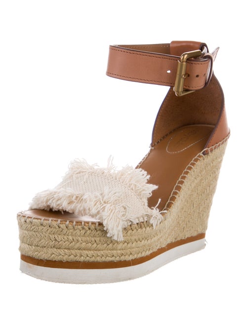 See by Chloé Leather Fringe Trim Accent Espadrilles