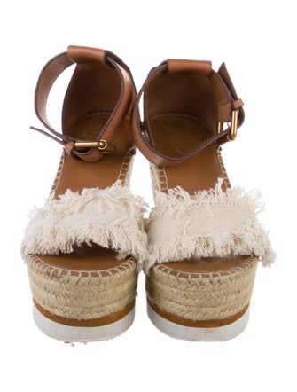 See by Chloé Leather Fringe Trim Accent Espadrilles