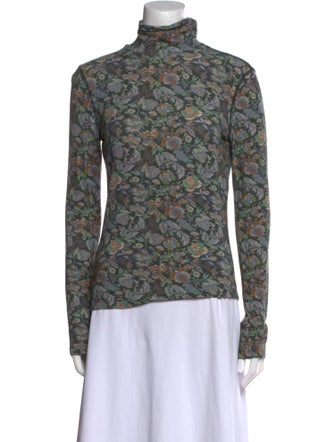 See by Chloé Floral Print Turtleneck Top