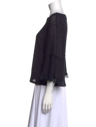 See by Chloé Bateau Neckline Three-Quarter Sleeve Crop Top