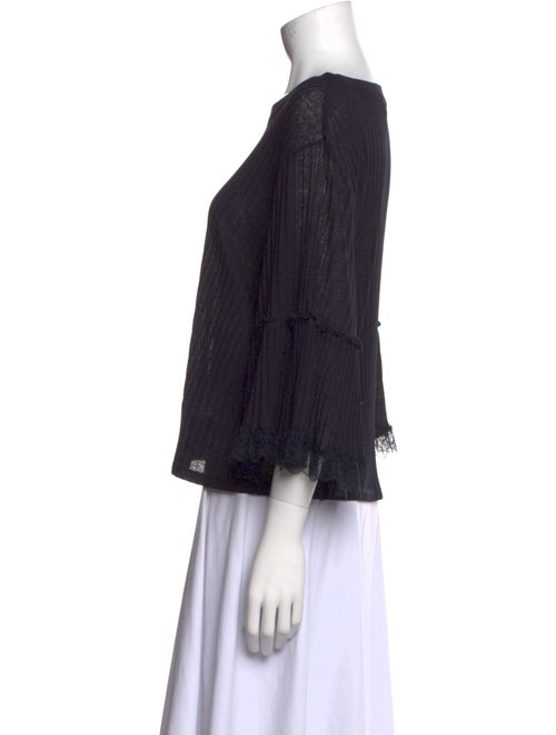 See by Chloé Bateau Neckline Three-Quarter Sleeve Crop Top