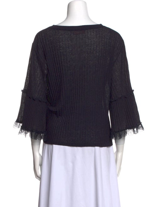 See by Chloé Bateau Neckline Three-Quarter Sleeve Crop Top