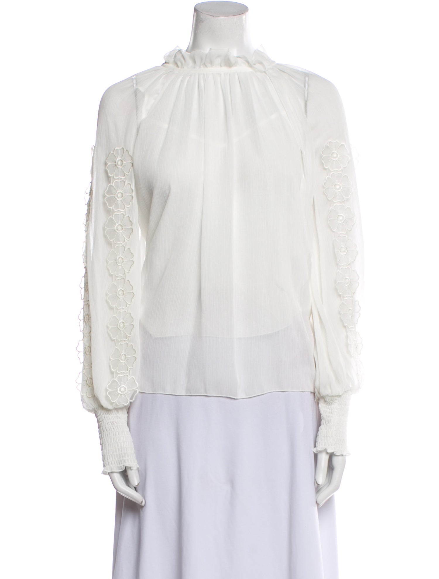 See by Chloé Mock Neck Long Sleeve Blouse