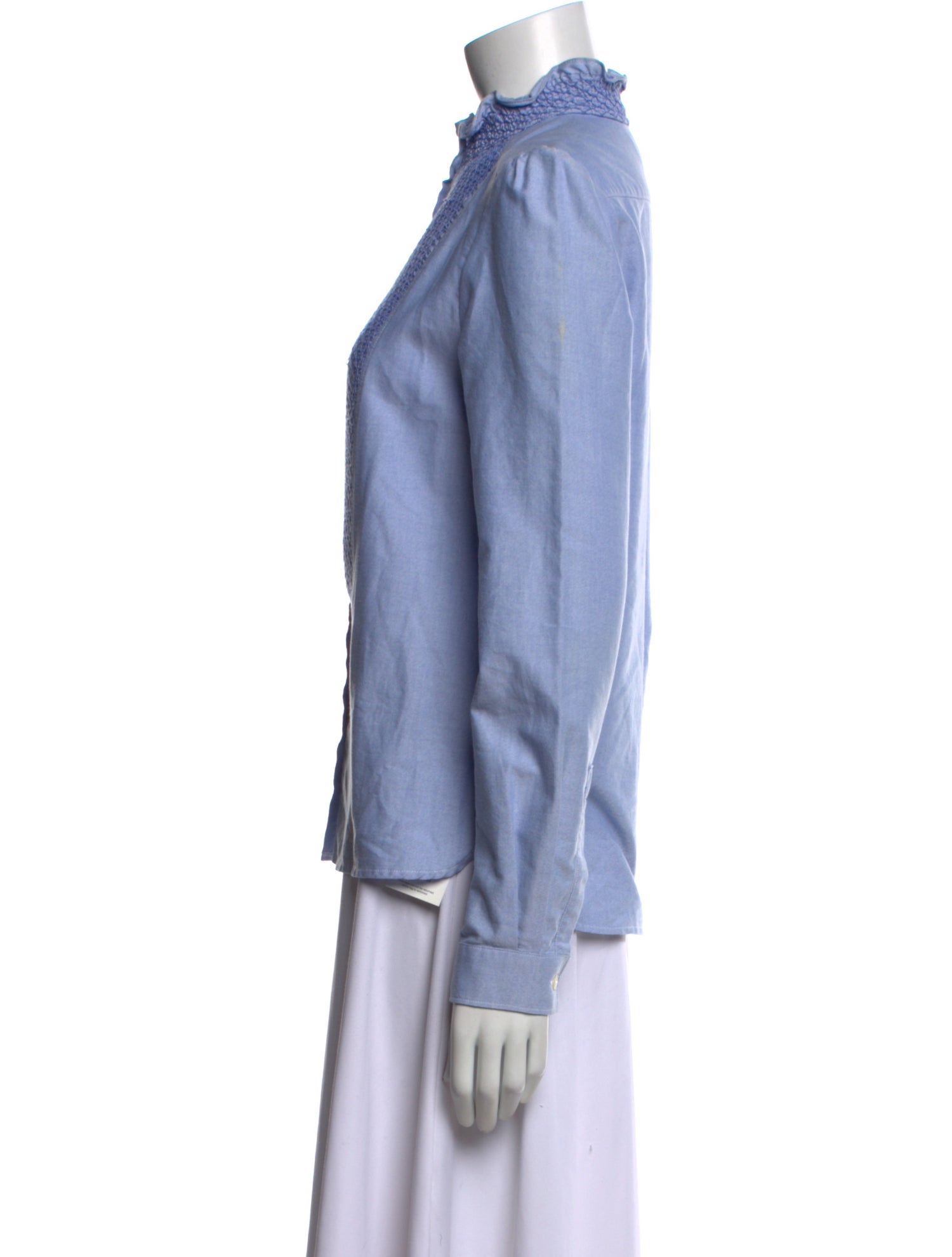 See by Chloé Printed Mock Neck Button-Up Top