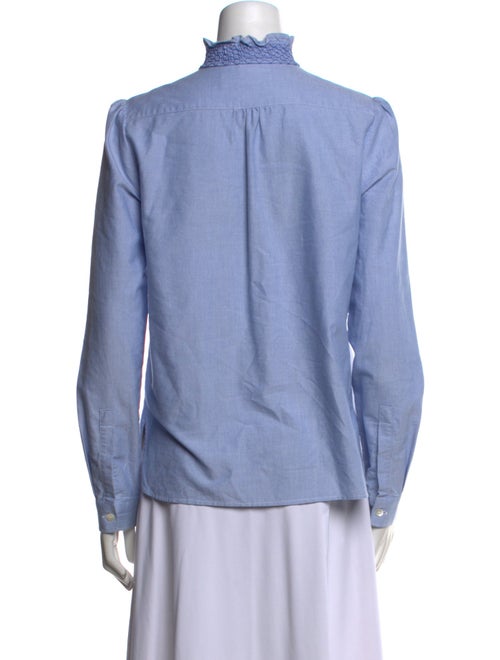 See by Chloé Printed Mock Neck Button-Up Top