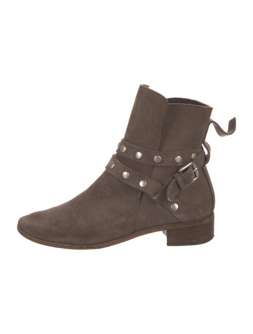 See by Chloé Suede Studded Accents Moto Boots