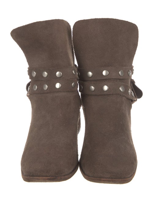 See by Chloé Suede Studded Accents Moto Boots