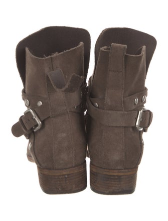 See by Chloé Suede Studded Accents Moto Boots