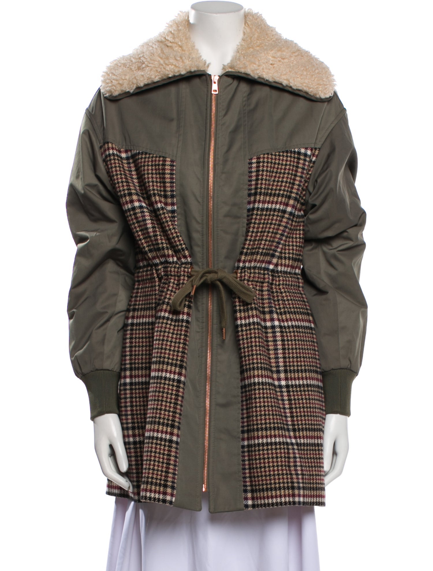 See by Chloé Wool Houndstooth Print Jacket